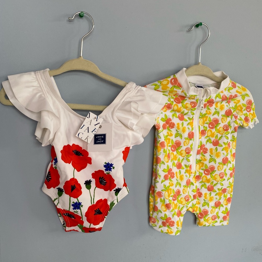 Janie Jack Two Piece EUC Bundle Swimsuits Baby 3-6